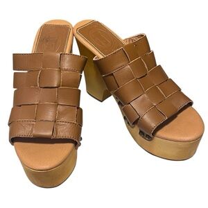 Dingo Women's Dagwood Brown Platform Leather Sandals Size 9